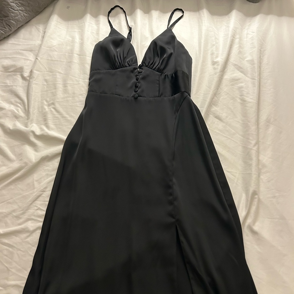 Elegant Black Sleeveless Dress azazie bridesmaid
